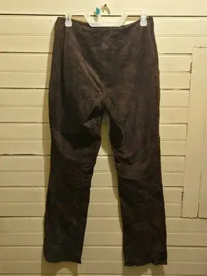 WilliSmith Pants Womens 6 Brown Leather Lined Straight Leg Soft Suede Vintage - Apparel