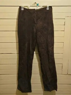 WilliSmith Pants Womens 6 Brown Leather Lined Straight Leg Soft Suede Vintage - Apparel
