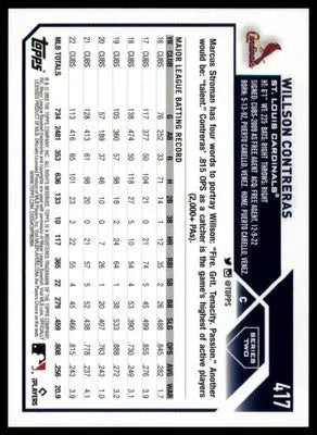 Willson Contreras 2023 Topps #417 St. Louis Cardinals - Baseball Card Single