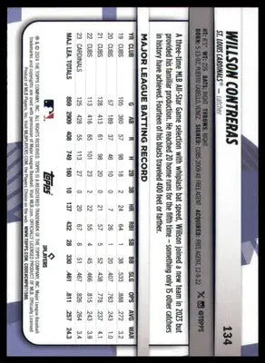 Willson Contreras 2024 Topps Big League #134 St. Louis Cardinals - Baseball Card Single