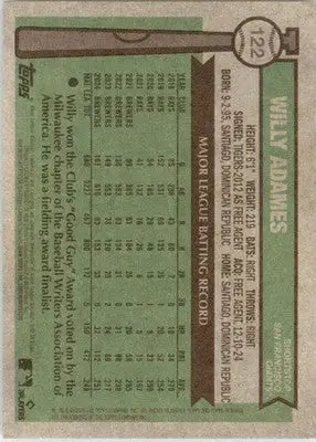 Willy Adames - 2025 Topps Heritage - #122 - Baseball - Baseball Card Single