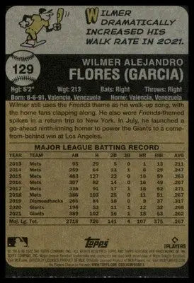 Wilmer Flores 2022 Topps Heritage #129 San Francisco Giants - Baseball Card Single