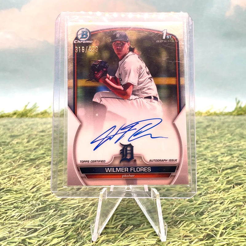 Wilmer Flores -2023 1st Bowman Chrome- AUTO Prospect REFRACTOR -316/499- RC - Baseball Card Single