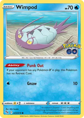 Wimpod - Pokemon GO - 025/078 - Reverse Holo LP Pokemon