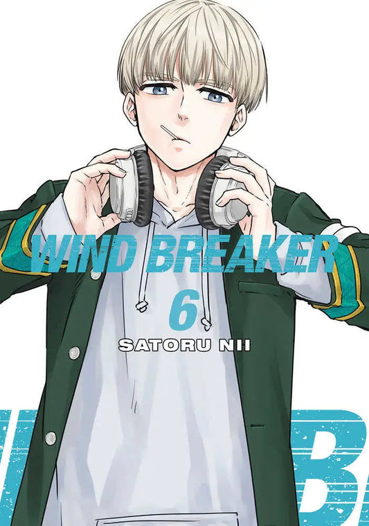 Manga volume Wind Breaker 6 featuring a high school blonde male character with headphones