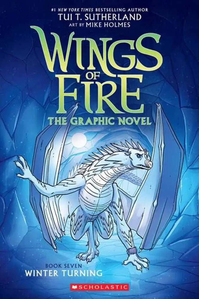 Graphic novel cover featuring an ice dragon in a cave for Wings Of Fire TPB Volume 07 Winter Turning