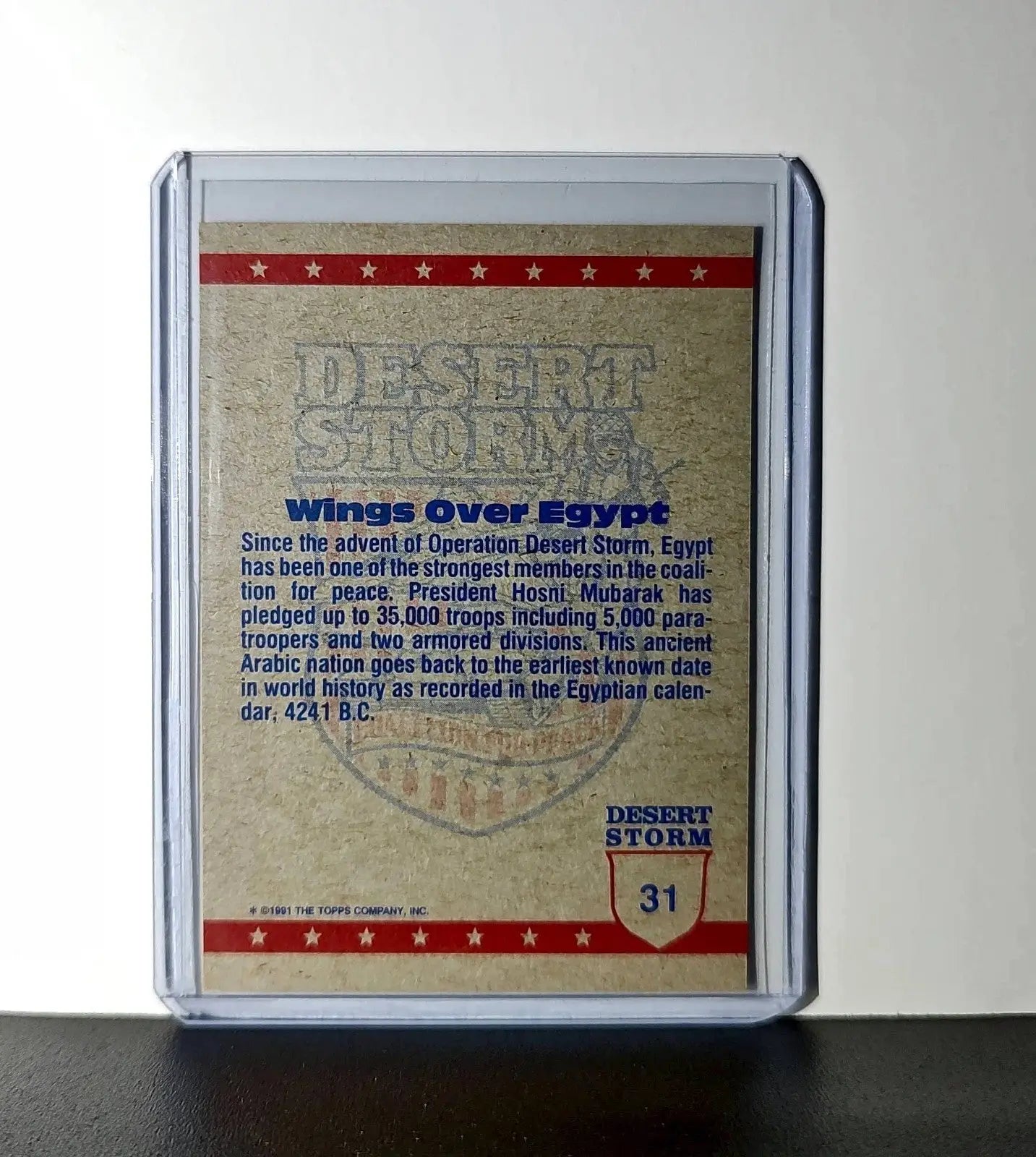 Wings Over Egypt 1991 Topps Desert Storm #31 Card