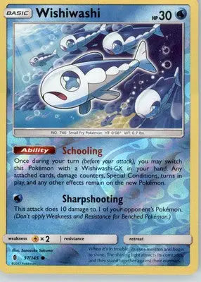 Wishiwashi - SM - Guardians Rising - Reverse Holo LP - #37/145 - Pokémon Card Single