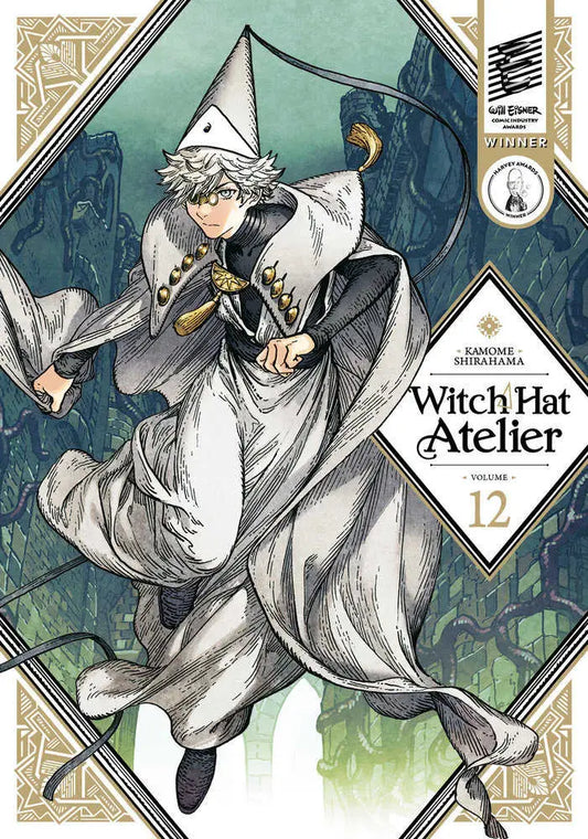 Manga volume Witch Hat Atelier 12 featuring a character in white robes and a pointed hat
