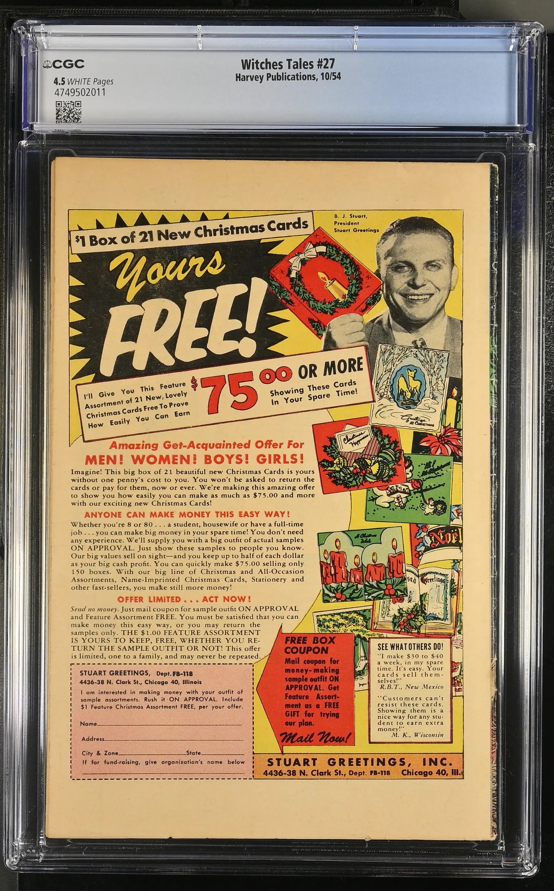 Witches Tales #27 (1954) Graded CGC 4.5 VG+ - Back Issues
