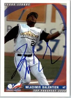 Wladimir Balentien - 2006 Grandstand Texas League Top Prospects - #NNO - AUTO - Baseball Card Single