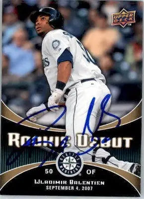 Wladimir Balentien - 2008 Upper Deck - #27 - AUTO Rookie Debut Baseball - Baseball Card Single