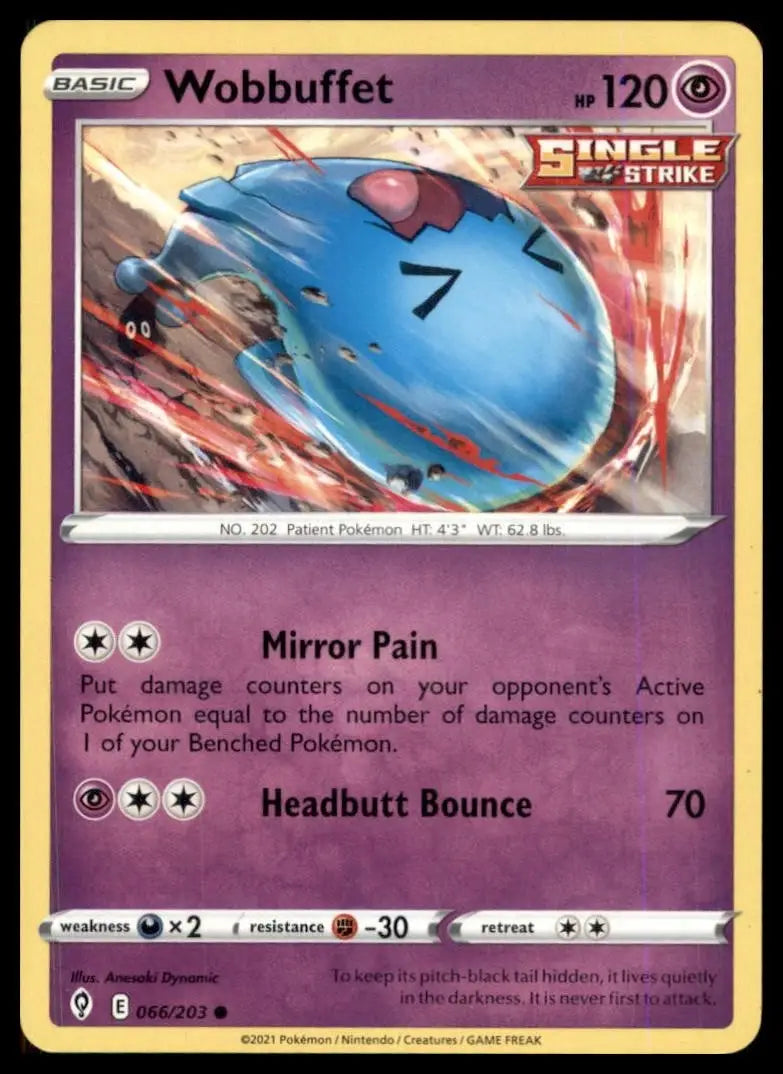 Wobbuffet 066/203 SWSH07: Evolving Skies Regular - Pokémon Card Single