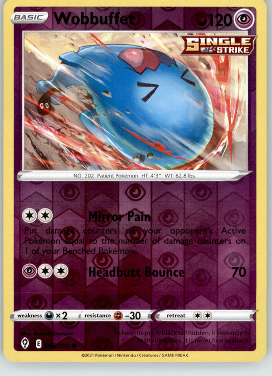 Wobbuffet - Evolving Skies - 066/203 - Reverse Holo LP Pokemon - Pokémon Card Single