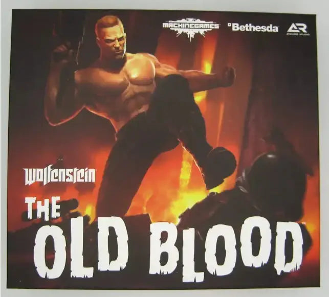 Video game poster for Wolfenstein The Old Blood expansion featuring Castle Wolfenstein and Rudi Jger