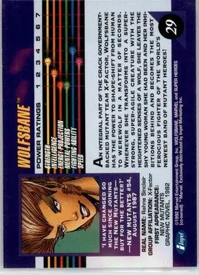 Wolfsbane - 1992 Impel Marvel Universe - NM - #29 - Marvel Card Single