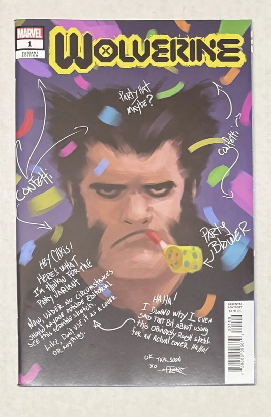 Wolverine #1 Rahzzah ’party’ Sketch (Marvel Comics April 2020) - Comic Book