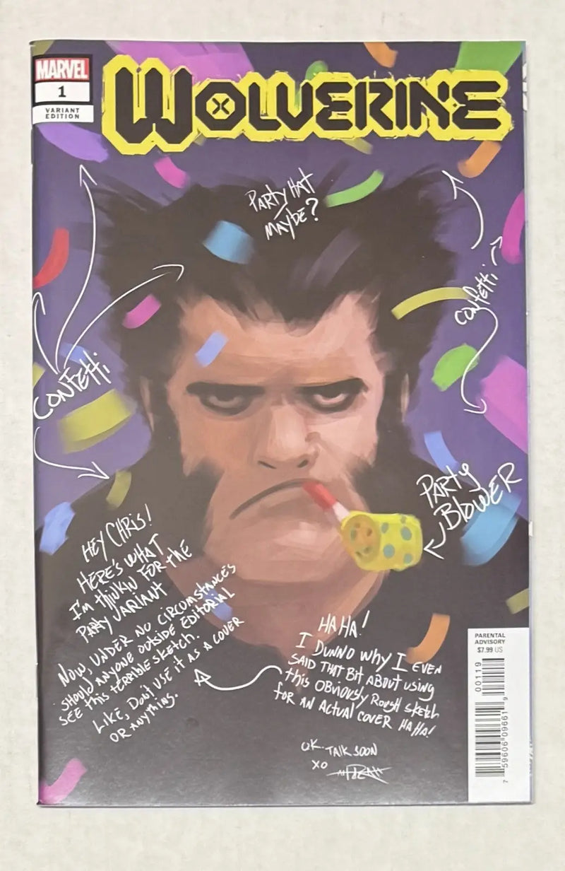 Wolverine #1 Rahzzah ’party’ Sketch (Marvel Comics April 2020) - Comic Book