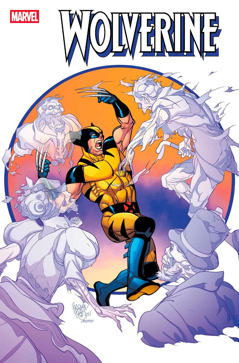 Wolverine battling ghostly figures in the Pasqual Ferry Variant of Wolverine #10 comic