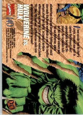 Wolverine vs. Hulk - 1994 Ultra X-Men - #140 - Non_sport - Non-Sports Card Single
