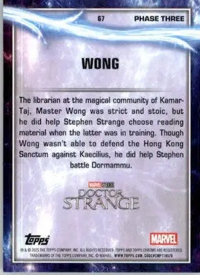 Wong - 2025 Topps Chrome Marvel Studios - #67 - Non_sport - Marvel Card Single