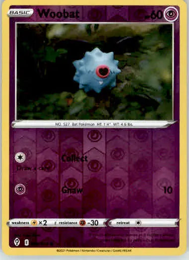 Woobat - SWSH07: Evolving Skies - 068/203 - Reverse Holo LP - Pokémon Card Single