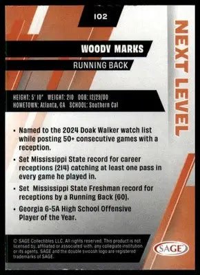 Woody Marks 2025 SAGE HIT #102 USC Trojans - Football Card Single