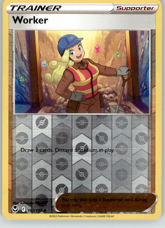 Worker - Silver Tempest - 167/195 - Reverse Holo LP Pokemon - Pokémon Card Single