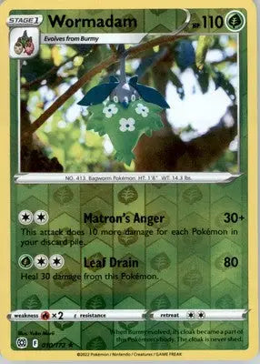 Wormadam (10) - SWSH09: Brilliant Stars - Reverse Holo LP - #010/172 - Pokémon Card Single