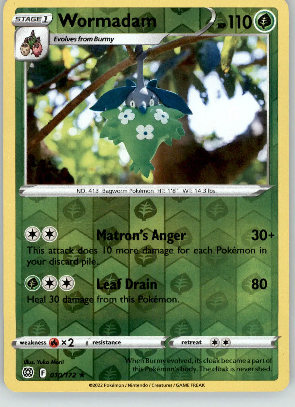 Wormadam - Brilliant Stars - 010/172 - Reverse Holo LP Pokemon - Pokémon Card Single