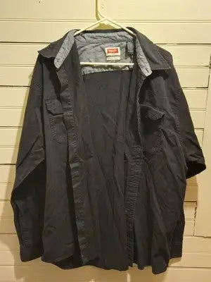 Wrangler Shirt Jacket Mens 2XL Black Flex for Comfort Long Sleeve Button Up Work - Apparel