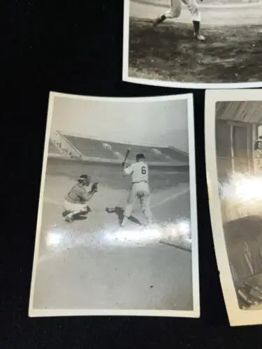 Vintage baseball photograph featuring military pin-ups for collectible trading cards