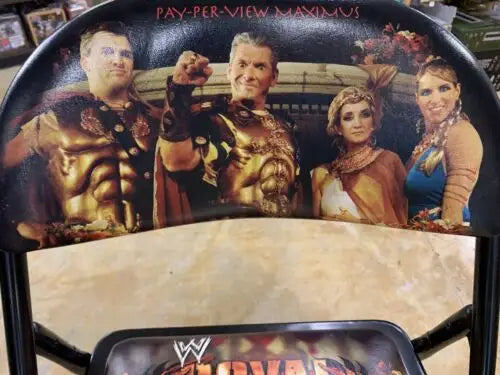 Chair with WWE Royal Rumble Event VIP design featuring Rey Mysterio and Roman themes