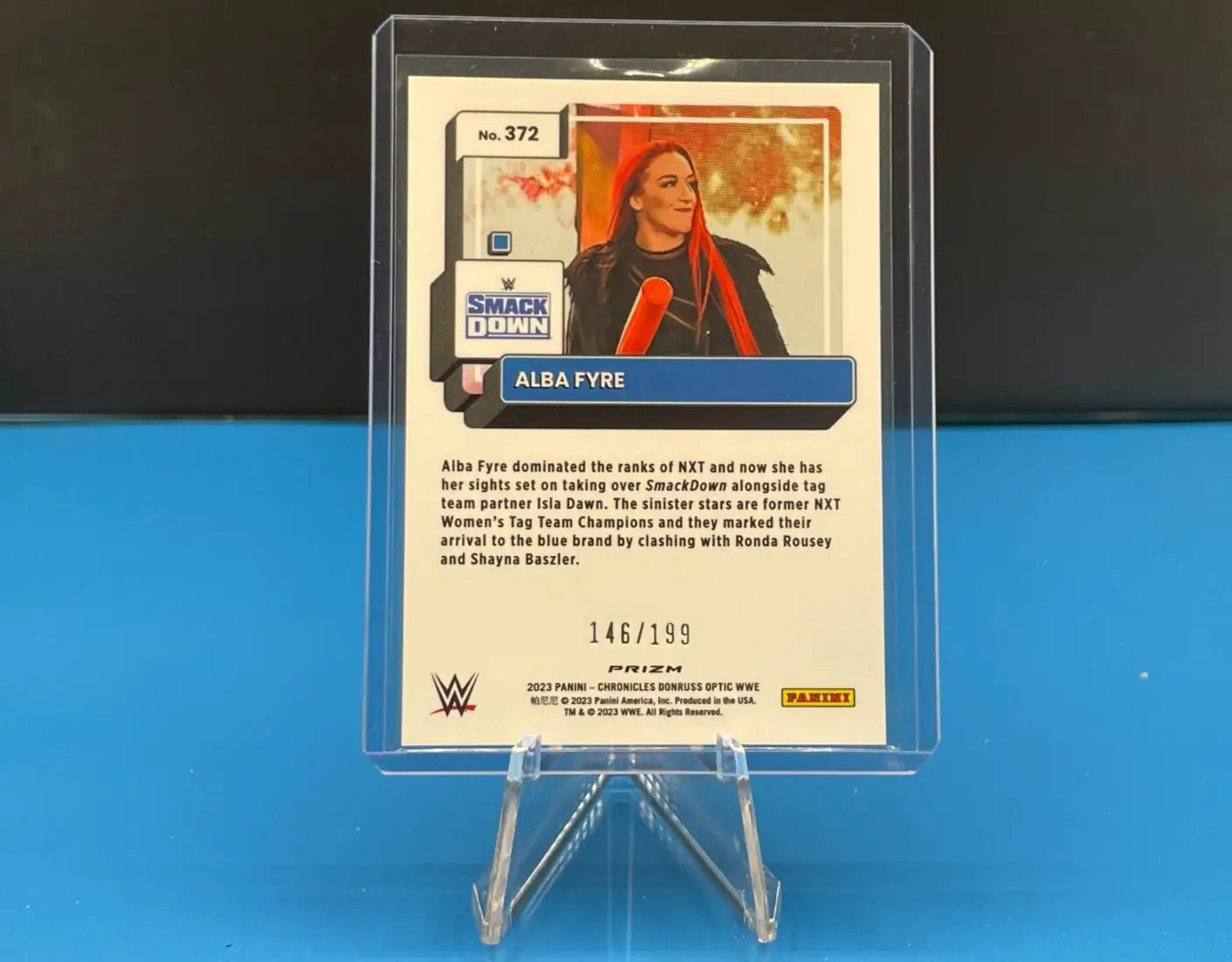 WWE 2023 PANINI CHRONICLES Alba Fyre DONRUSS OPTIC PINK #146/199 - Wrestling Card Single