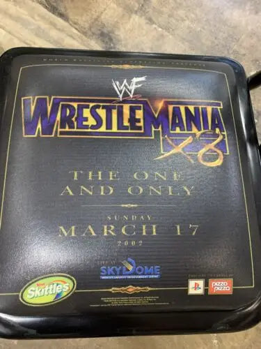 WrestleMania X8 promotional tray from WWF WrestleMania VIP chair featuring Hulk Hogan