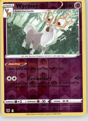 Wyrdeer - Astral Radiance - 069/189 - Reverse Holo LP Pokemon - Pokémon Card Single