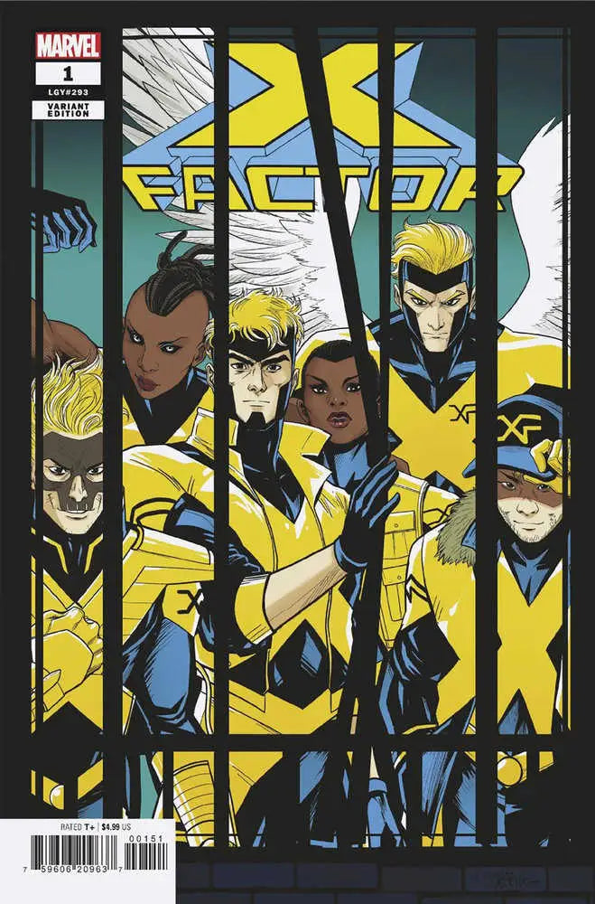 X-Factor #1 Luciano Vecchio Windowshades Variant with team in yellow and black costumes