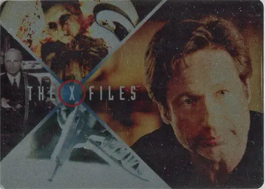 Promotional image for The X-Files with Mulder Conspiracy Monologue Metal Card CM2