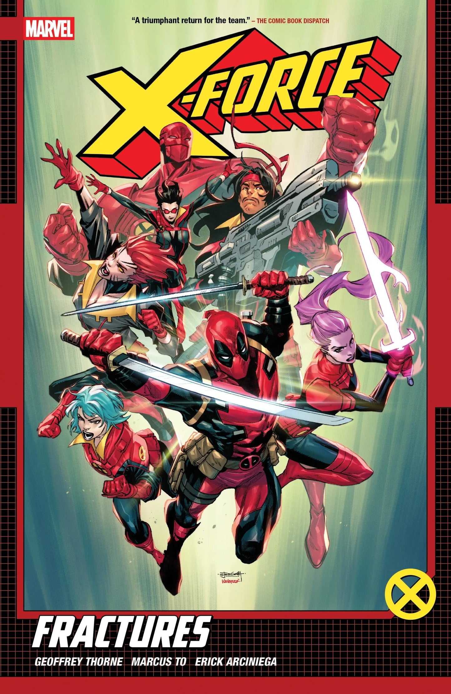 X-Force comic book cover from Geoffrey Thorne Volume featuring Forge leads mutants