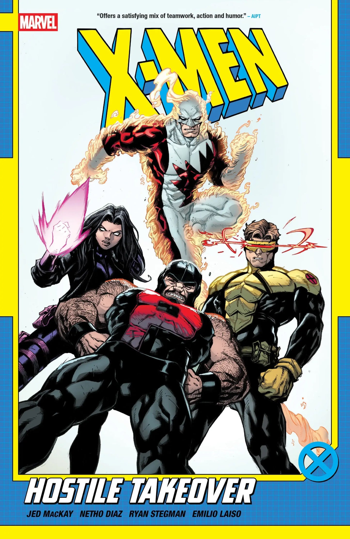 Comic book cover featuring Cyclops Juggernaut Sunspot for X Men by Jed Mackay Volume 2