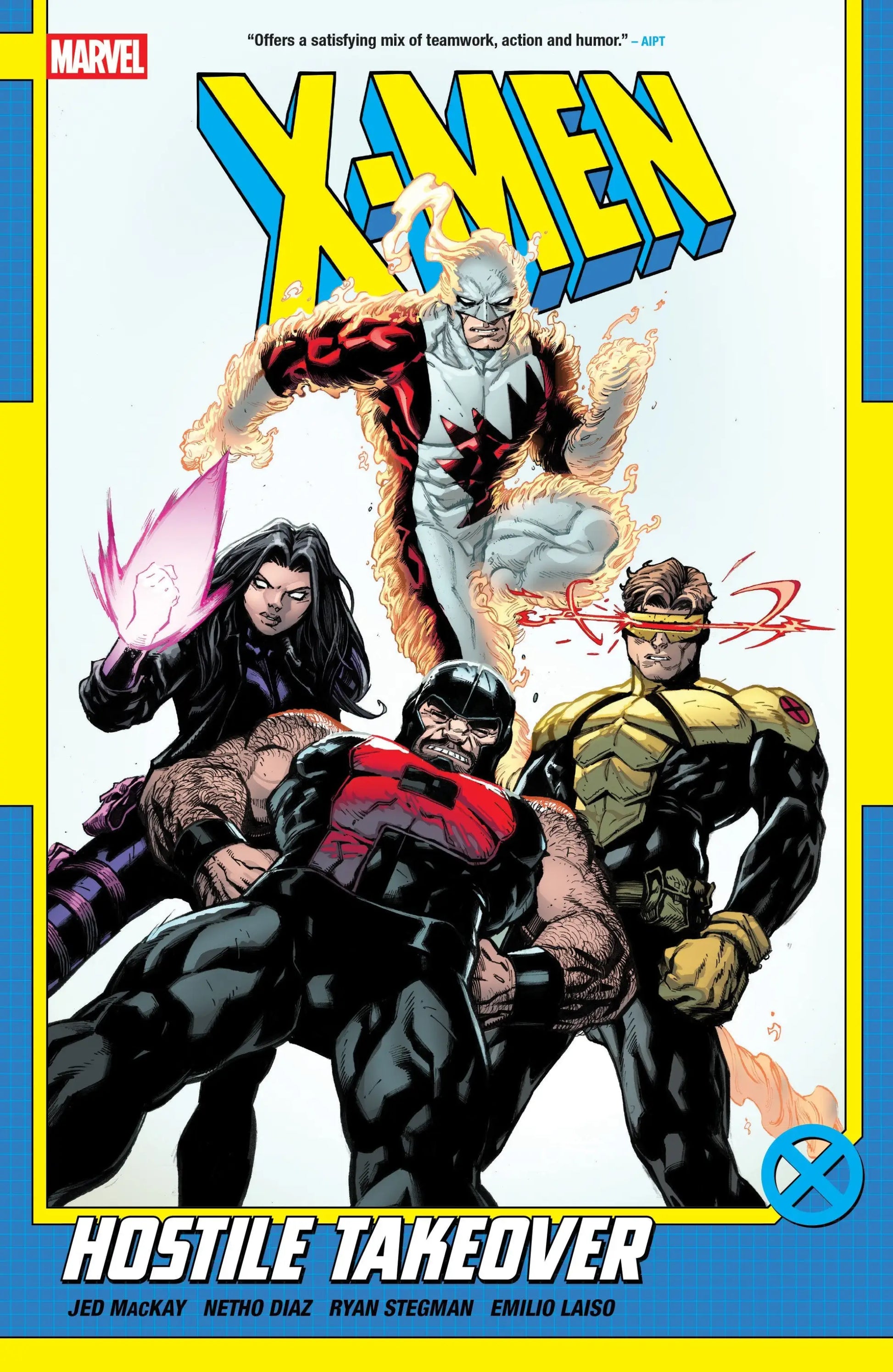Comic book cover featuring Cyclops Juggernaut Sunspot for X Men by Jed Mackay Volume 2