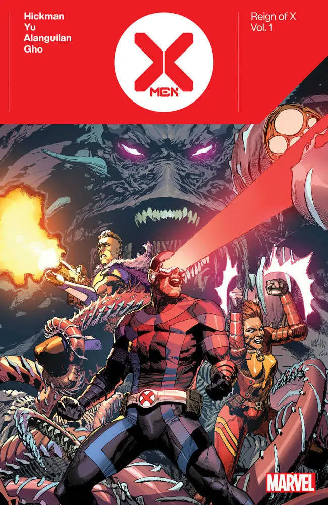 Comic book cover of X-Men Reign Of X by Jonathan Hickman featuring Jean Grey and Emma Frost