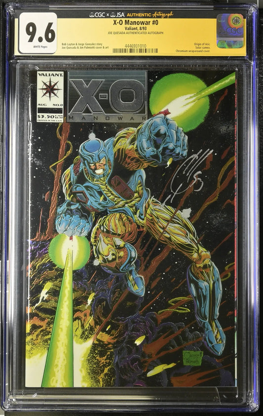 X-O Manowar #0 graded CGC 9.6 Signed by Joe Quesada - Comic Book