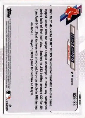 Xander Bogaerts 2021 Topps Update 2021 MLB All-Stars #ASG-23 Boston Red Sox - Baseball Card Single