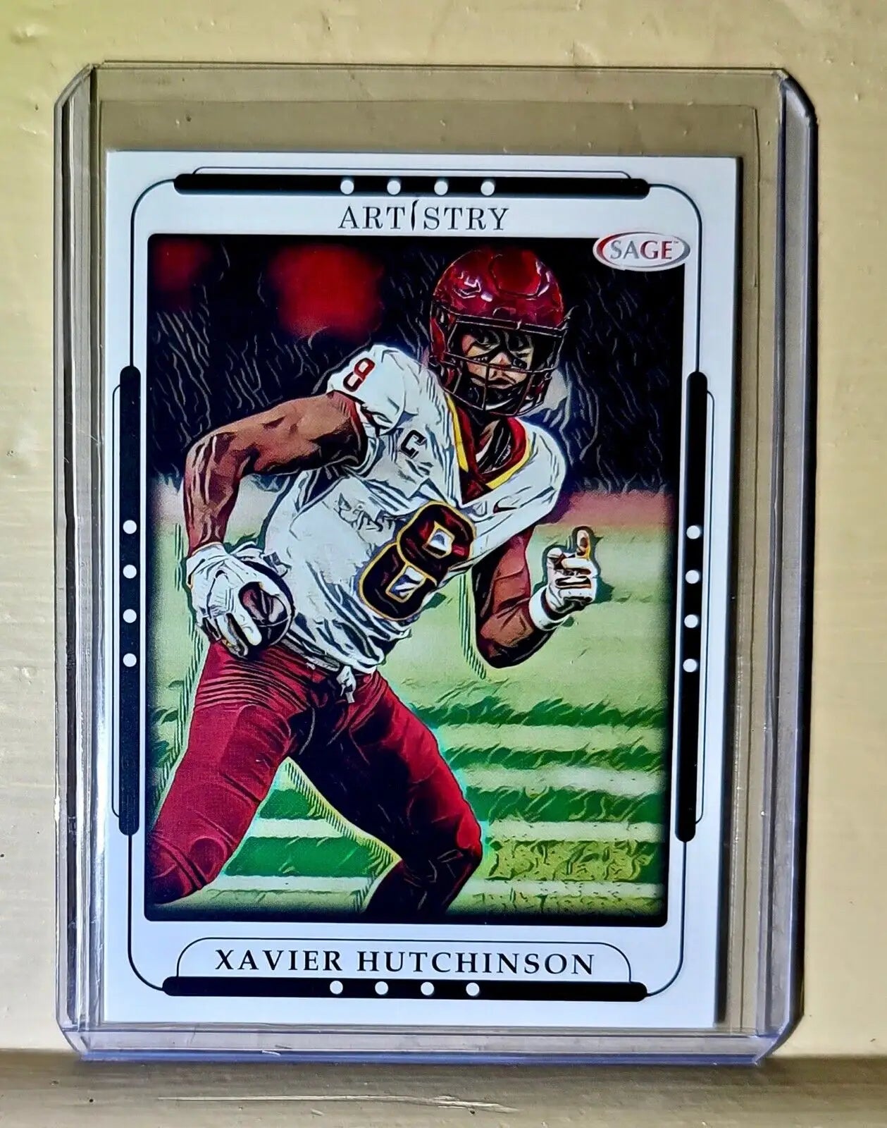Xavier Hutchinson 2023 SAGE NFL Artistry Football #125 Card - Football Card Single