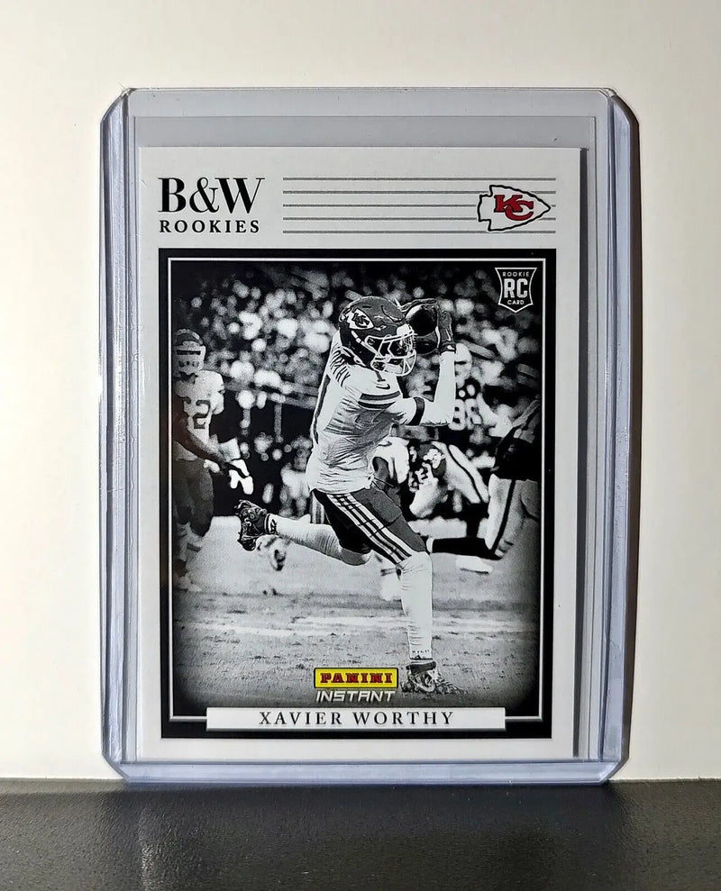 Xavier Worthy 2024 Panini NFL #23 Black & White Rookies Card Chiefs 1 of 680