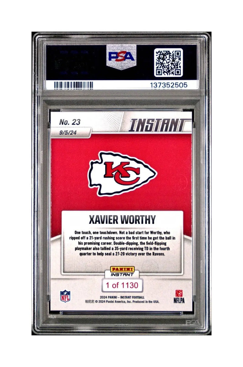 Xavier Worthy Rookie 2024 Panini Instant NFL #23 PSA 10 Gem Mint