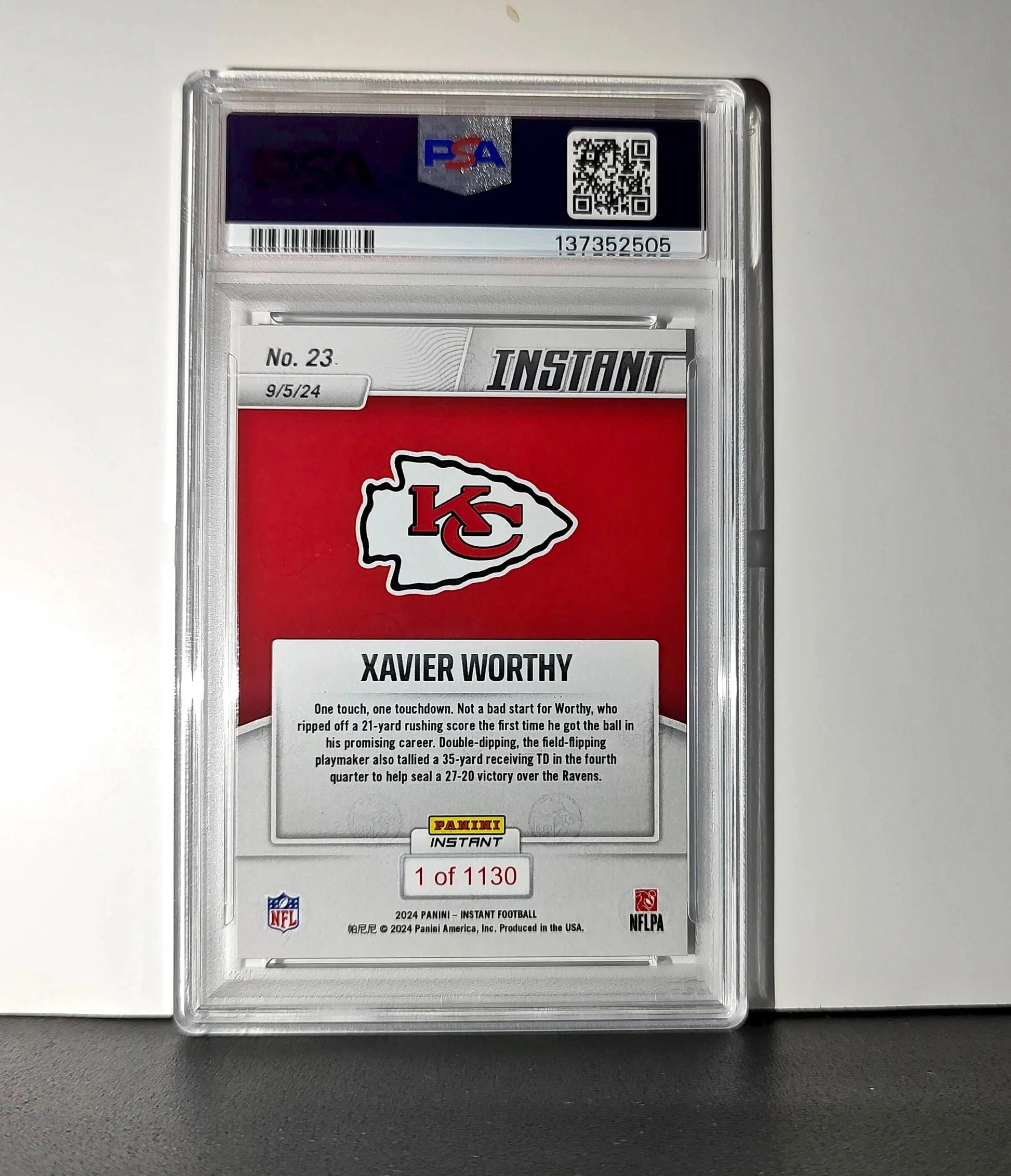 Xavier Worthy Rookie 2024 Panini Instant NFL #23 PSA 10 Gem Mint - Football Card Single