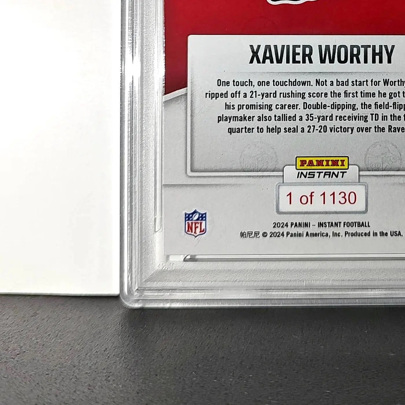 Xavier Worthy Rookie 2024 Panini Instant NFL #23 PSA 10 Gem Mint - Football Card Single