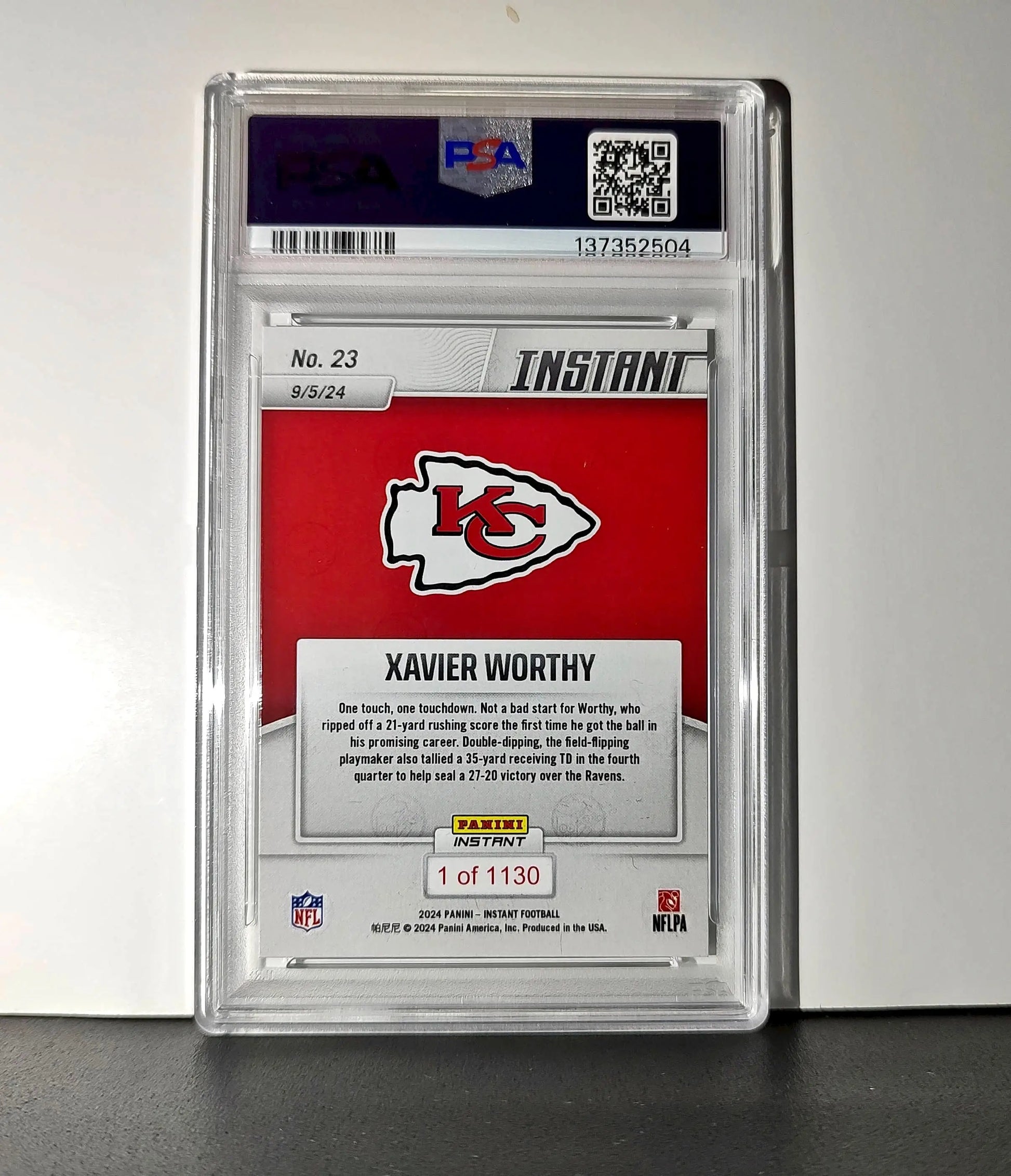 Xavier Worthy Rookie 2024 Panini Instant NFL #23 PSA 10 Gem Mint - Football Card Single